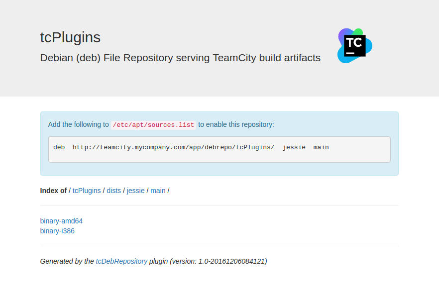 Screenshot of Repository browser