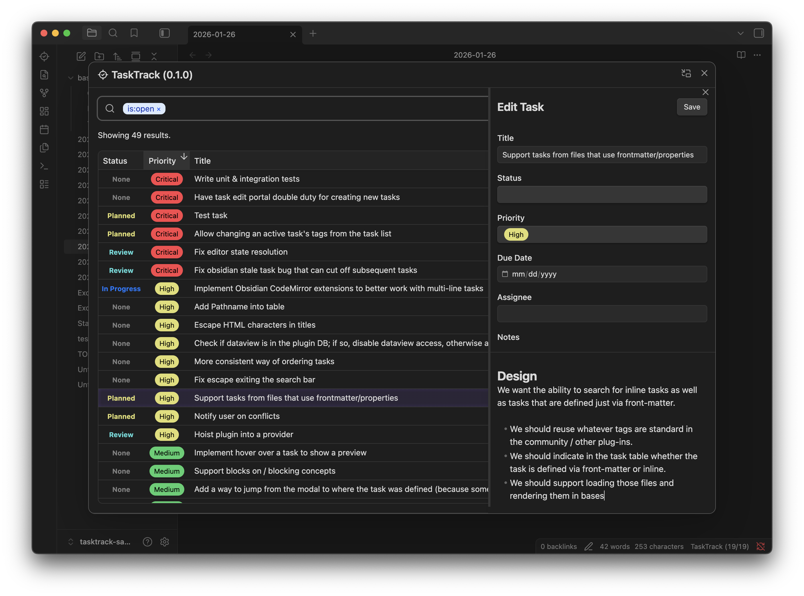 Preview image of TaskTrack's modal.