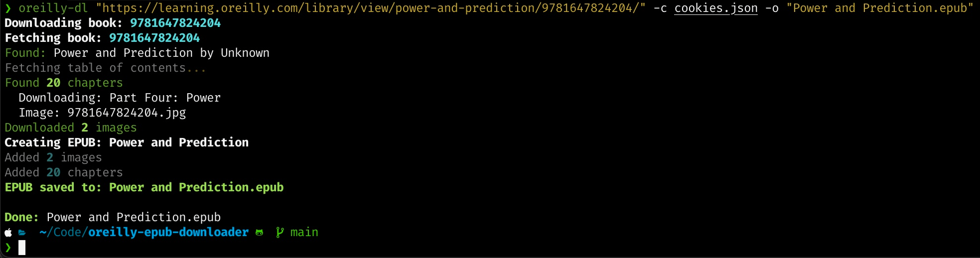 Example output