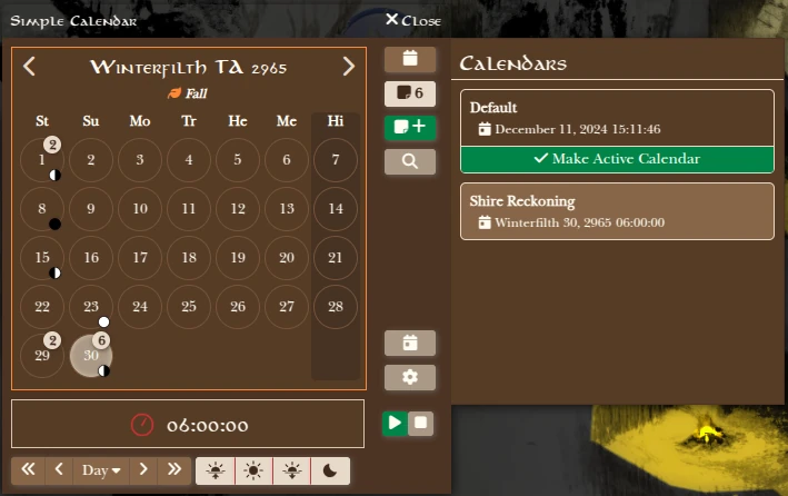 Simple Calendar - Dark