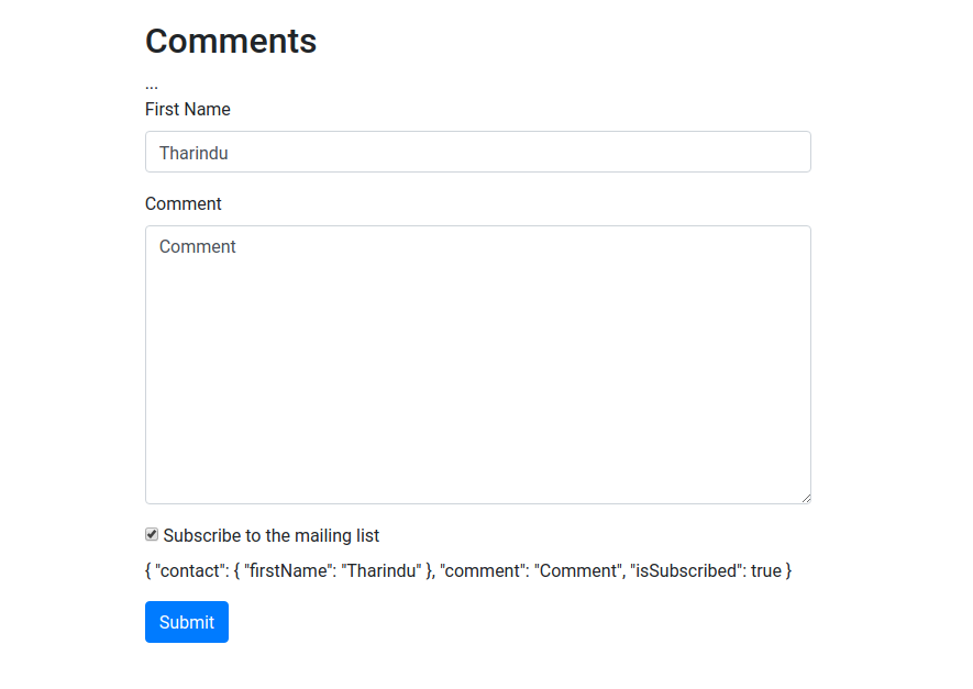 Template Driven Bootstrap Form