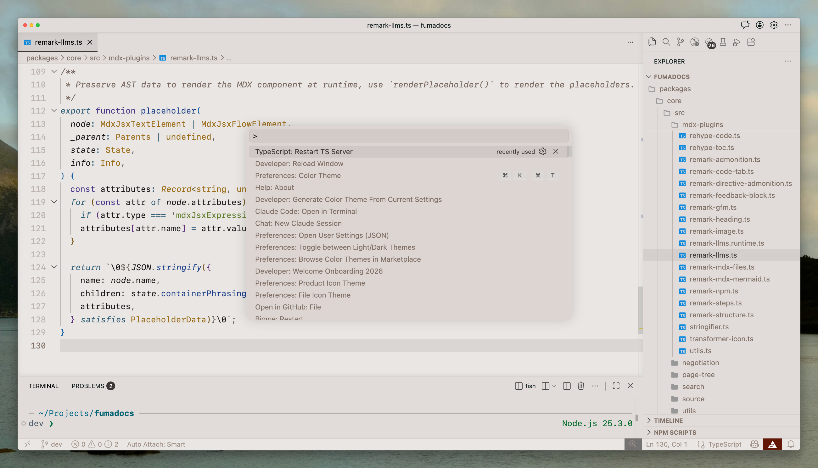 Screenshot of the light variant