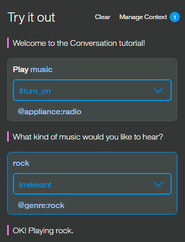 Shows a successful request to play music