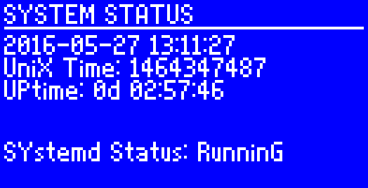 System Status Screen