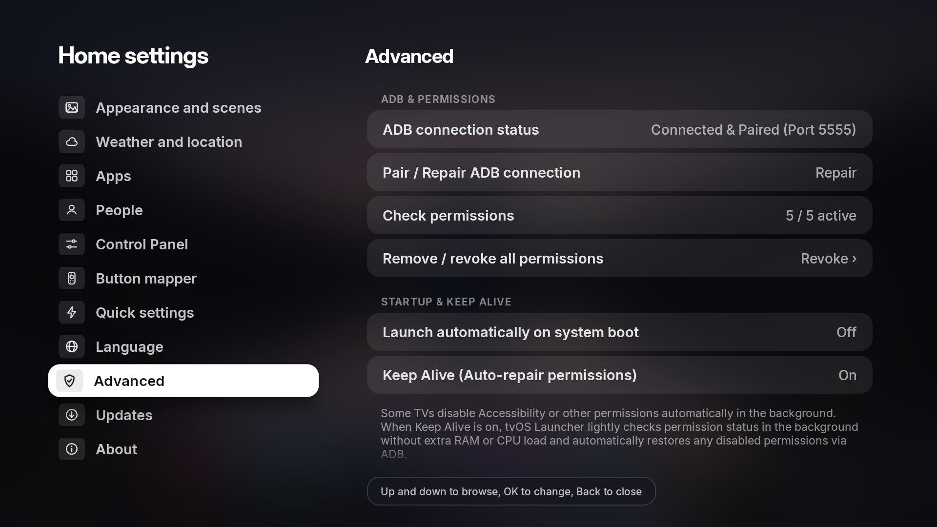 Settings - Advanced & ADB