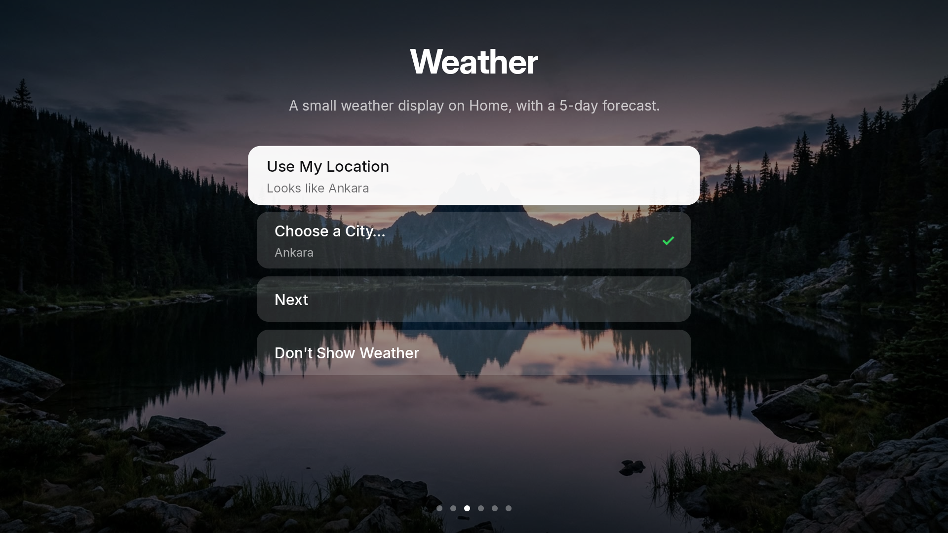 Weather Setup