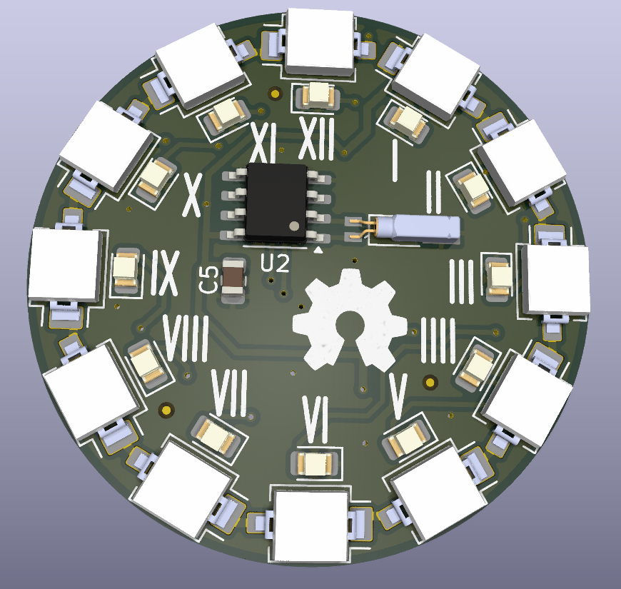 LumiTimeV2 PCB board render