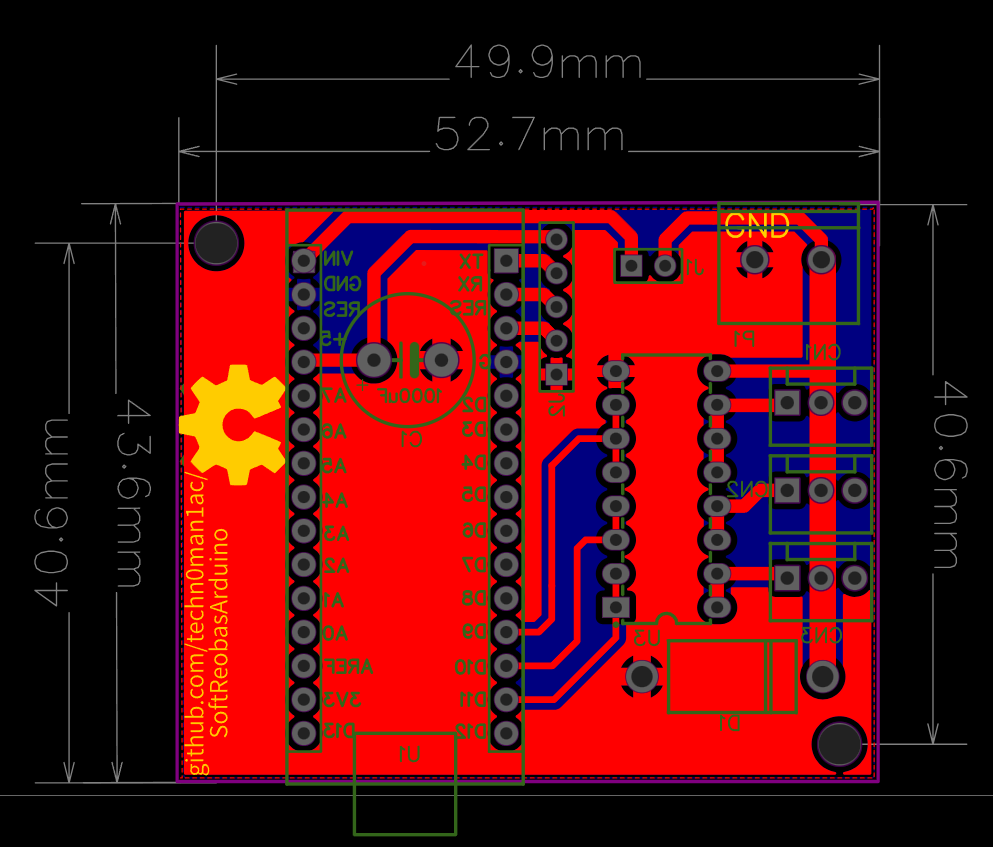 ArduinoNano PCB dimensions