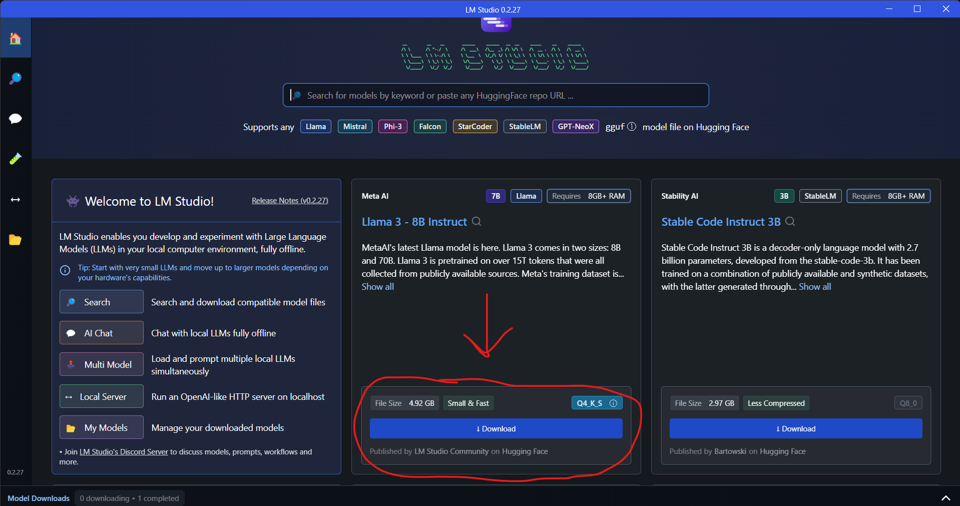 LLM_Studio_LLAMA3_Download