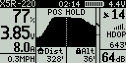 Altitude graph view on Q X7, X-Lite & Jumper T12 sample