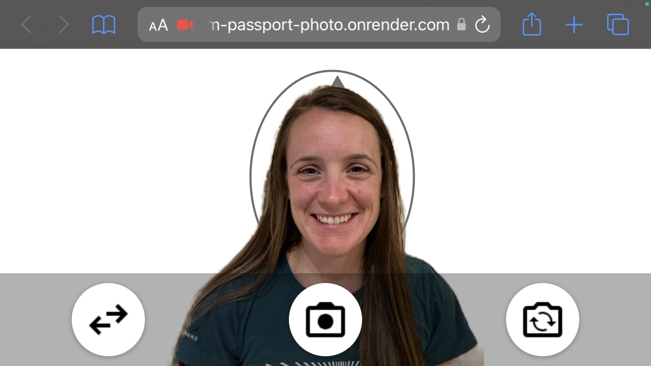 webcam passport photo screenshot