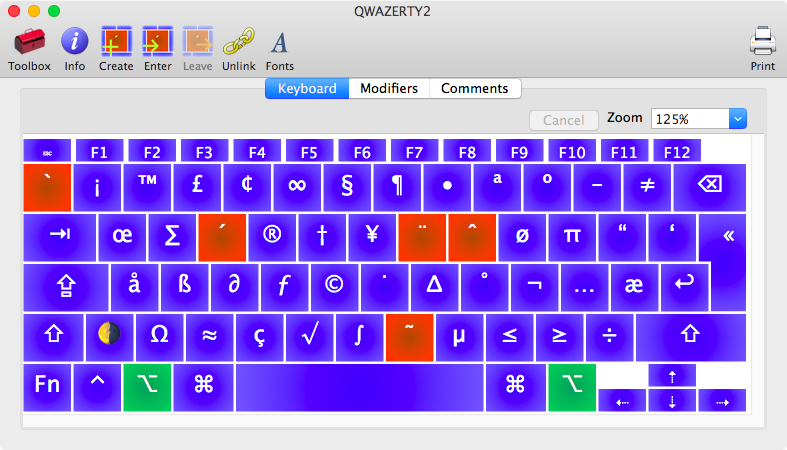 QWAZERTY with Option modifier