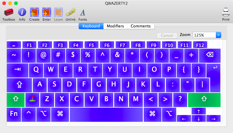 QWAZERTY normal enter key with Shift modifier