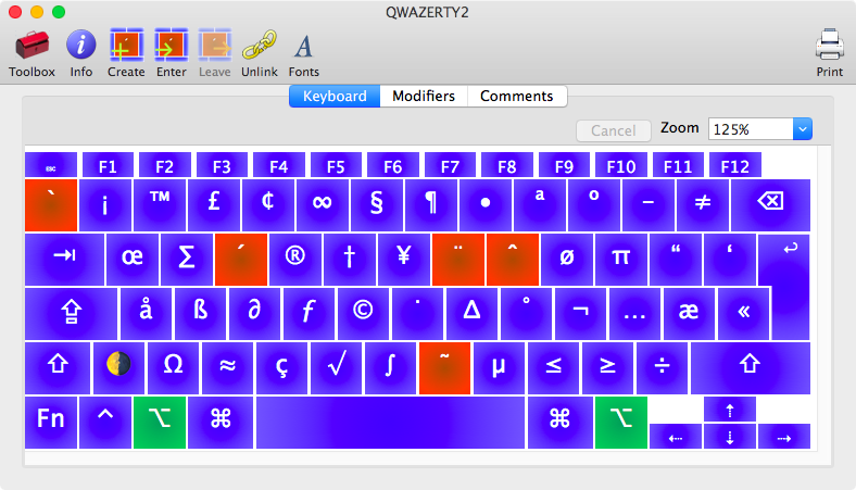 QWAZERTY normal enter key with Option modifier