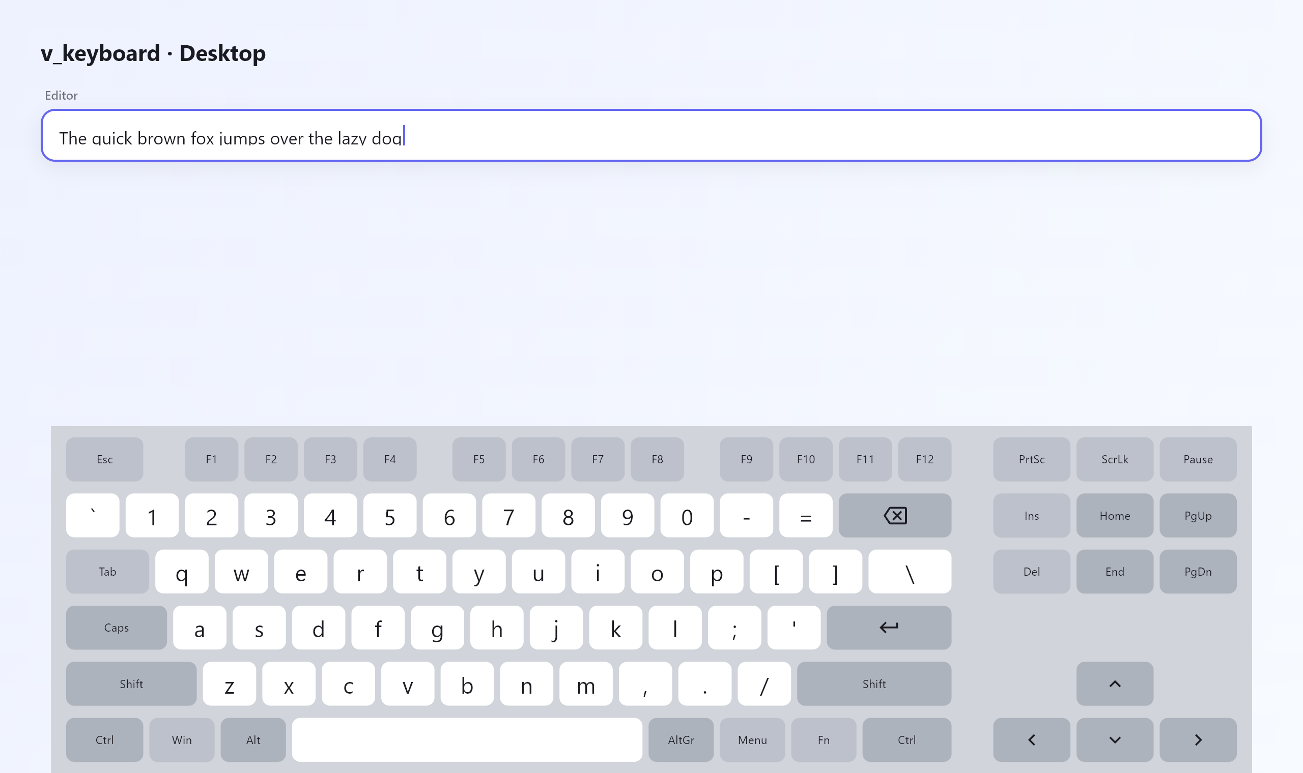 Desktop keyboard