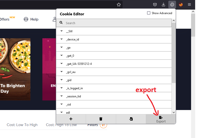 Cookie Editor Extension