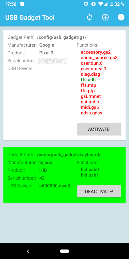 USB Gadget Tool Screenshot