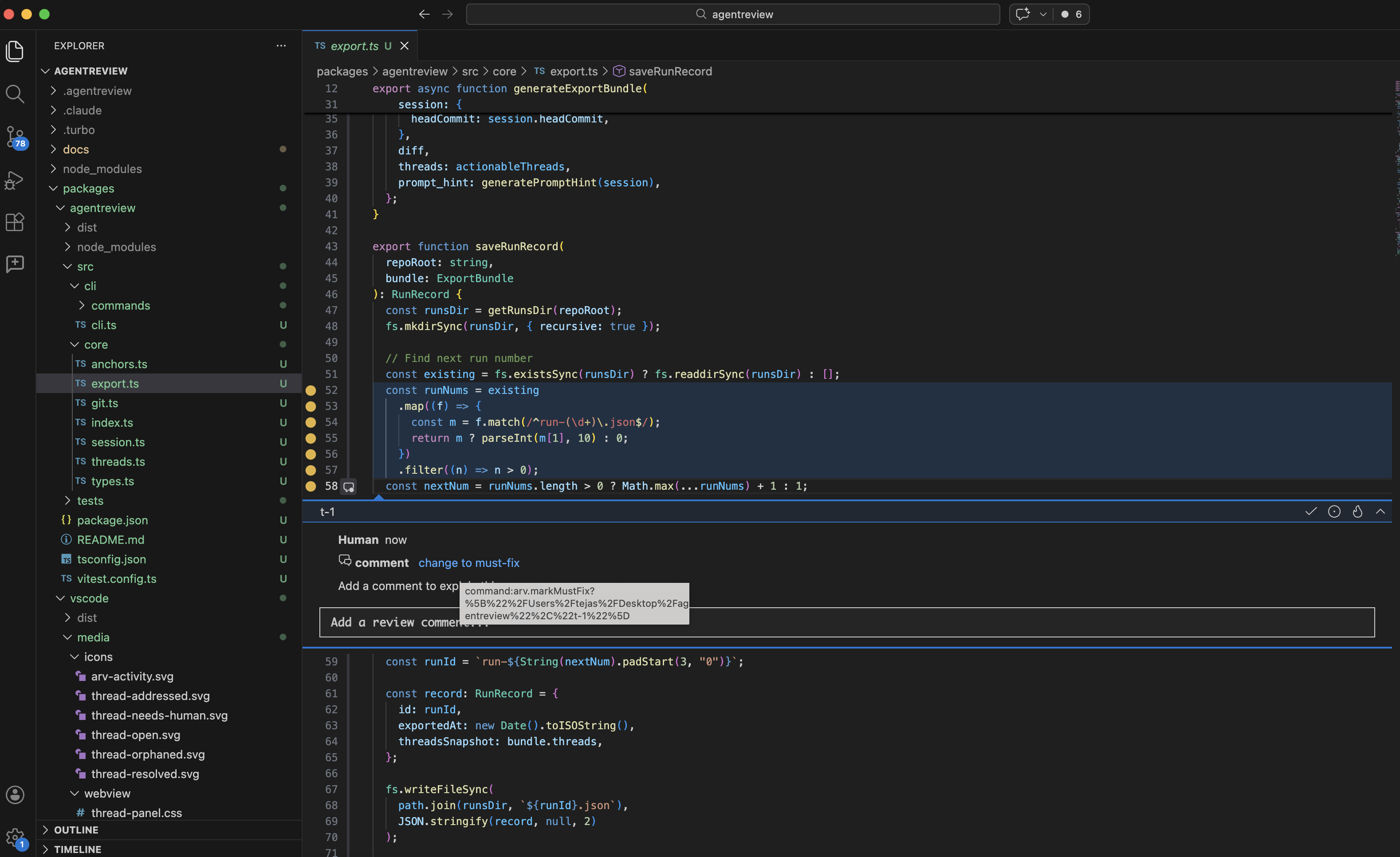 Step 3: Mark comments as must-fix