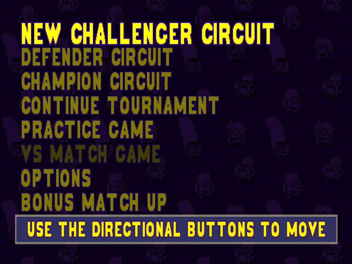 The main menu