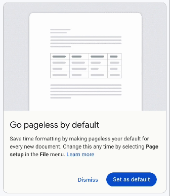 screenshot of google pageless fesature