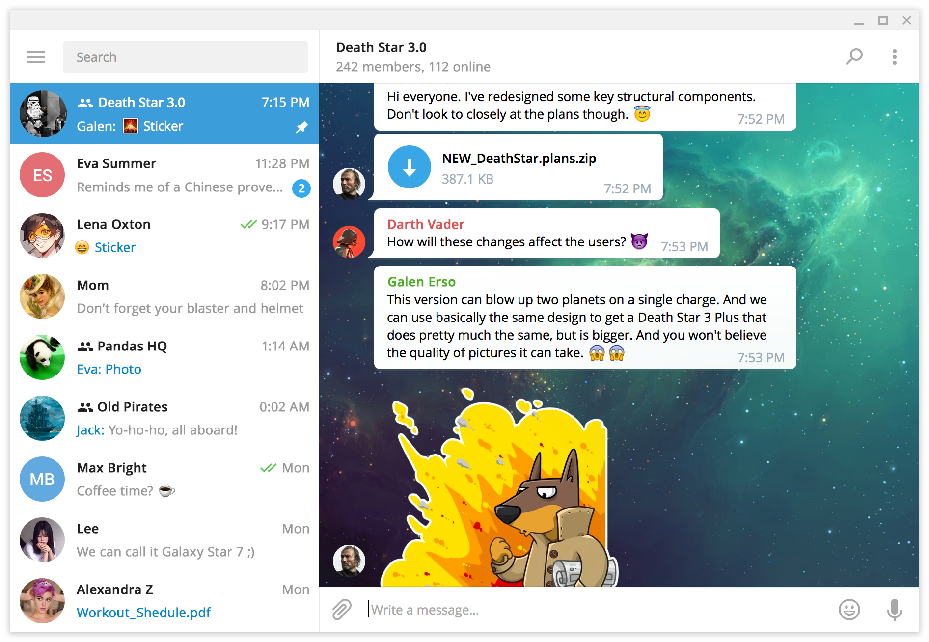 Preview of Telegram Desktop