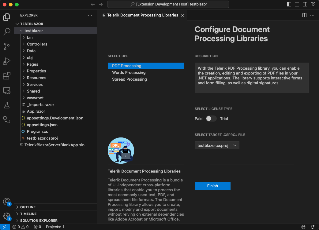 Configure Document Processing Wizard