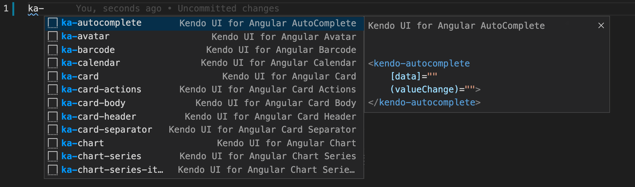 Kendo UI for Angular Code Snippets
