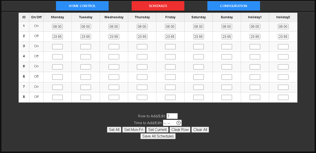 Schedules