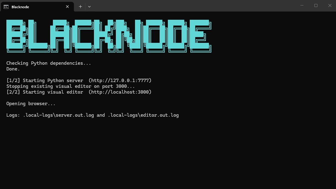 Blacknode launcher terminal
