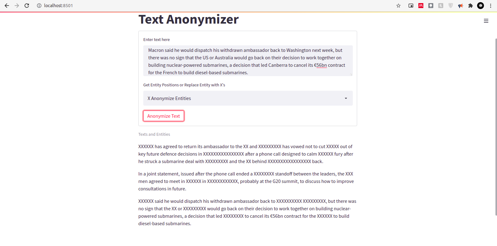 X Anonymization