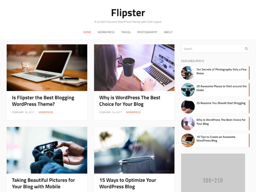 Flipster WordPress theme