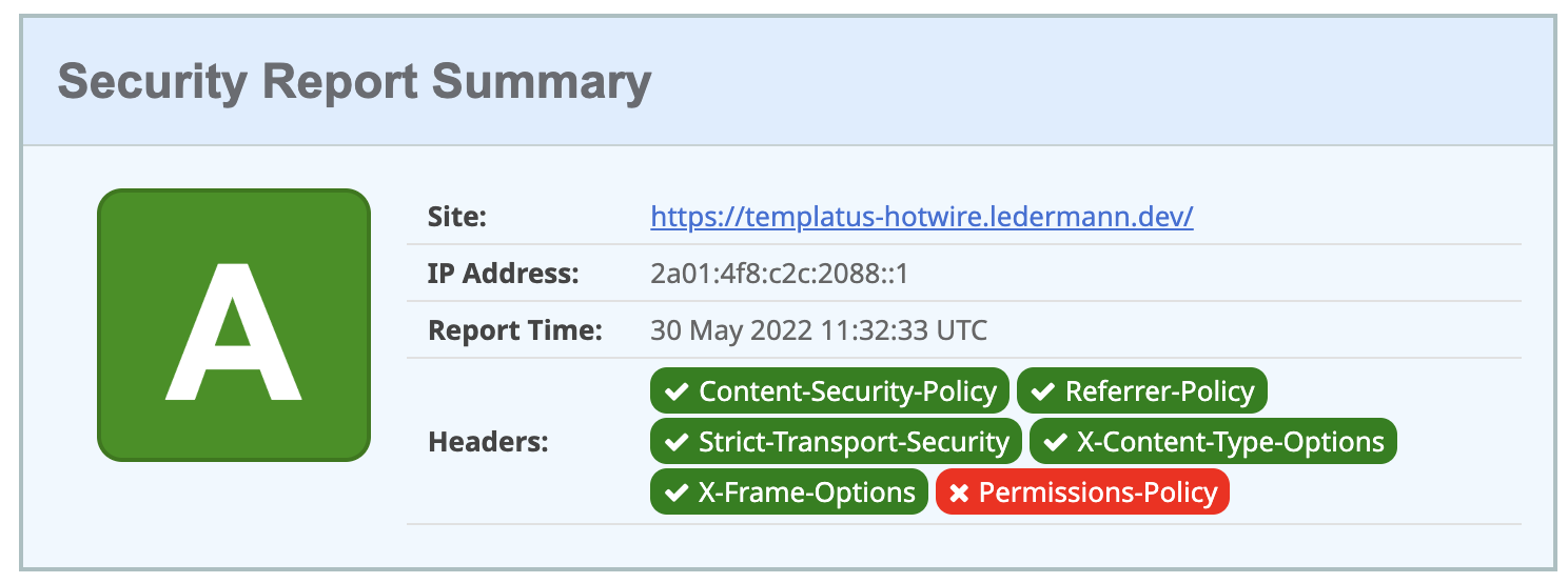 Security headers