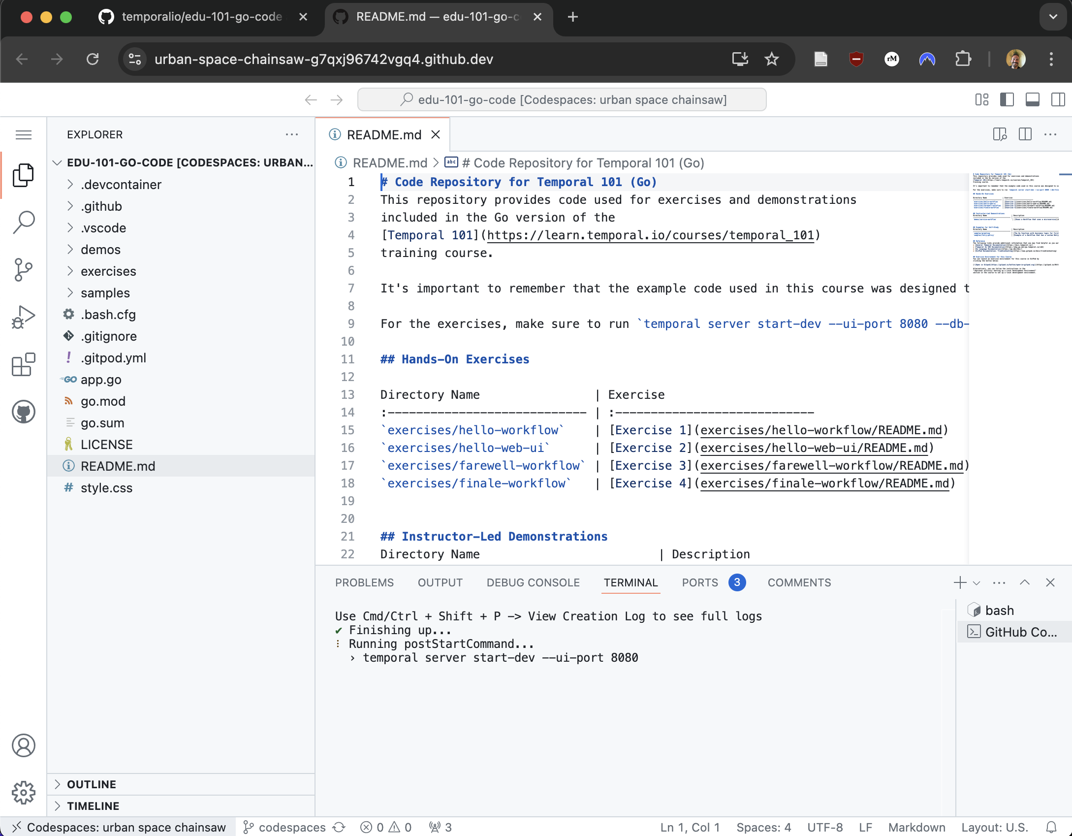 3 — Loaded Codespace