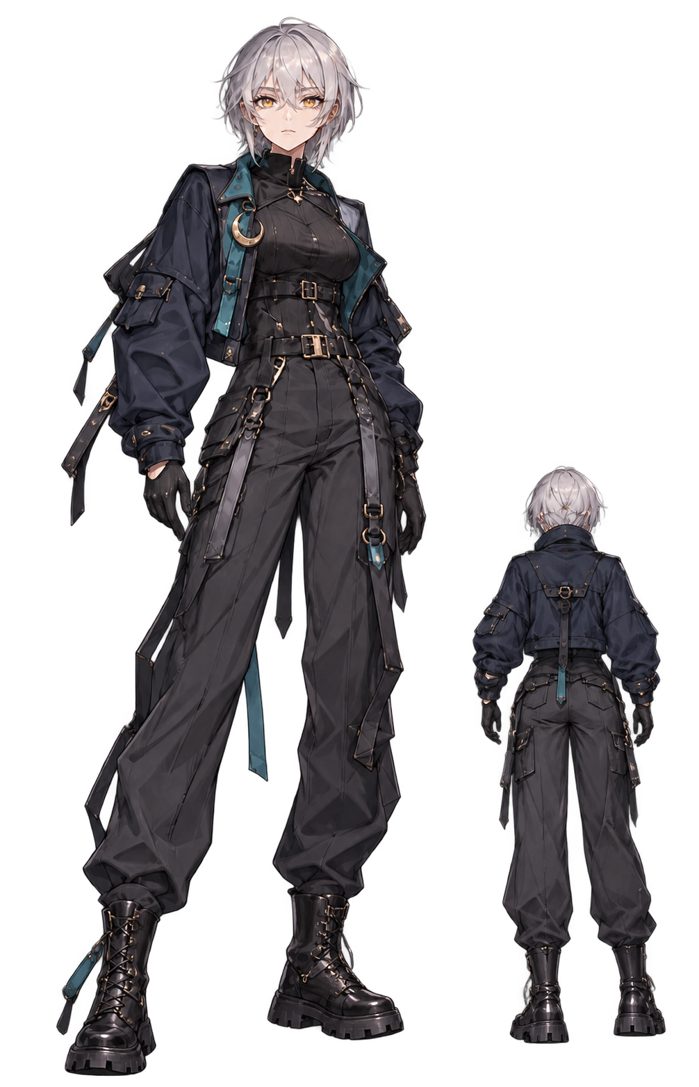 AI-generated demo character and outfit sheet bundled with AIDOL