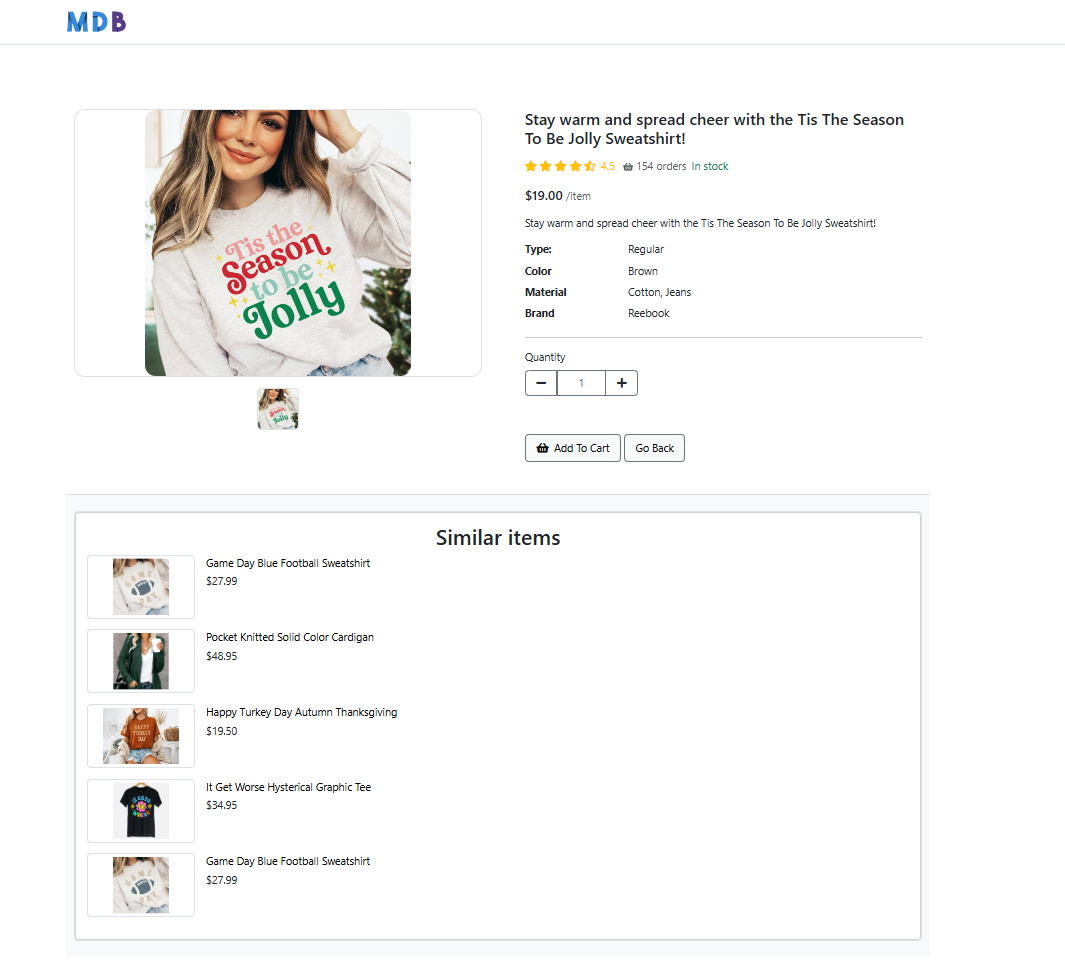 myEcomShop details page