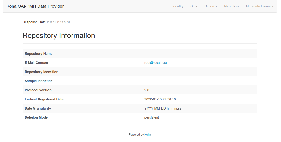 Koha OAI server interface