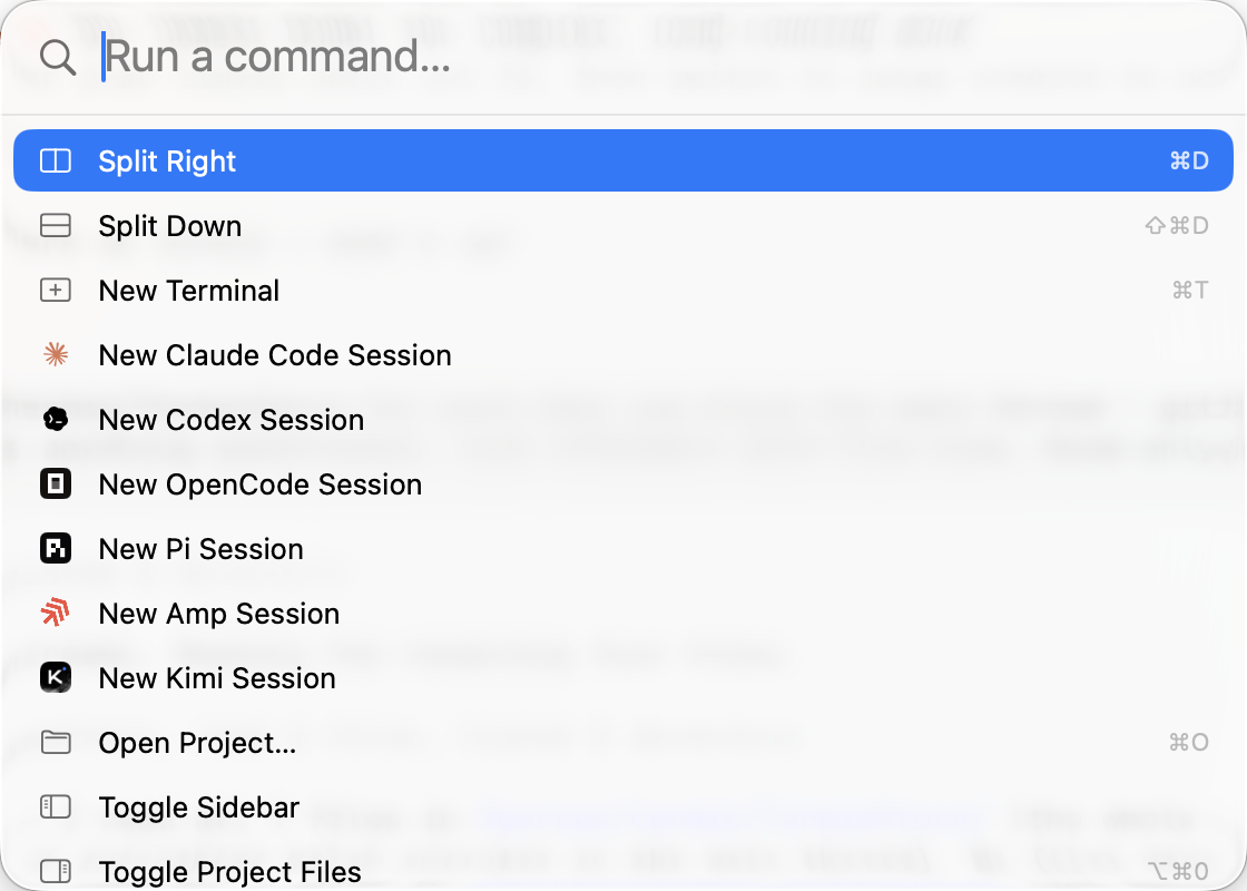 The command palette