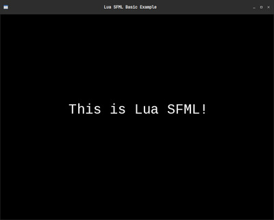 Basic Example Lua SFML