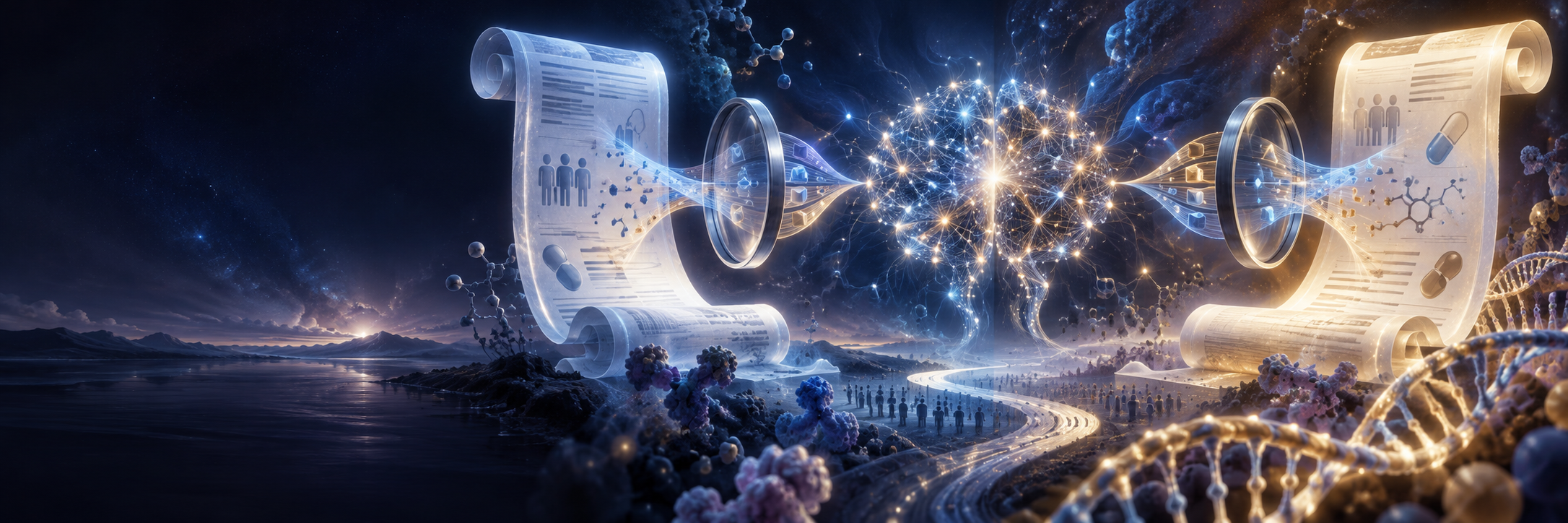 Conceptual scientific artwork for Clinical trial inference: reference and answer-mapping sensitivity