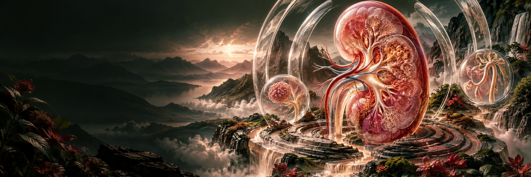 Conceptual scientific artwork for Stability and clinical interpretation of kidney risk models