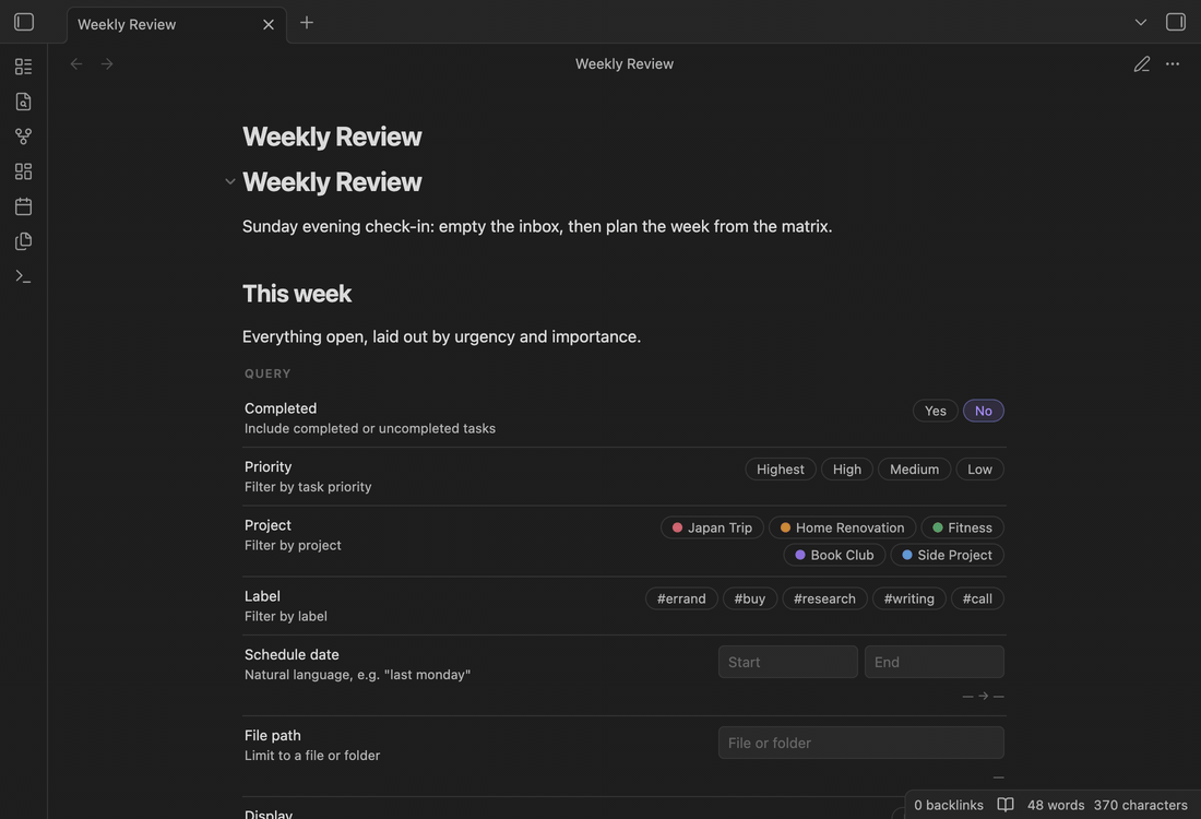 Create a task and complete it as a card