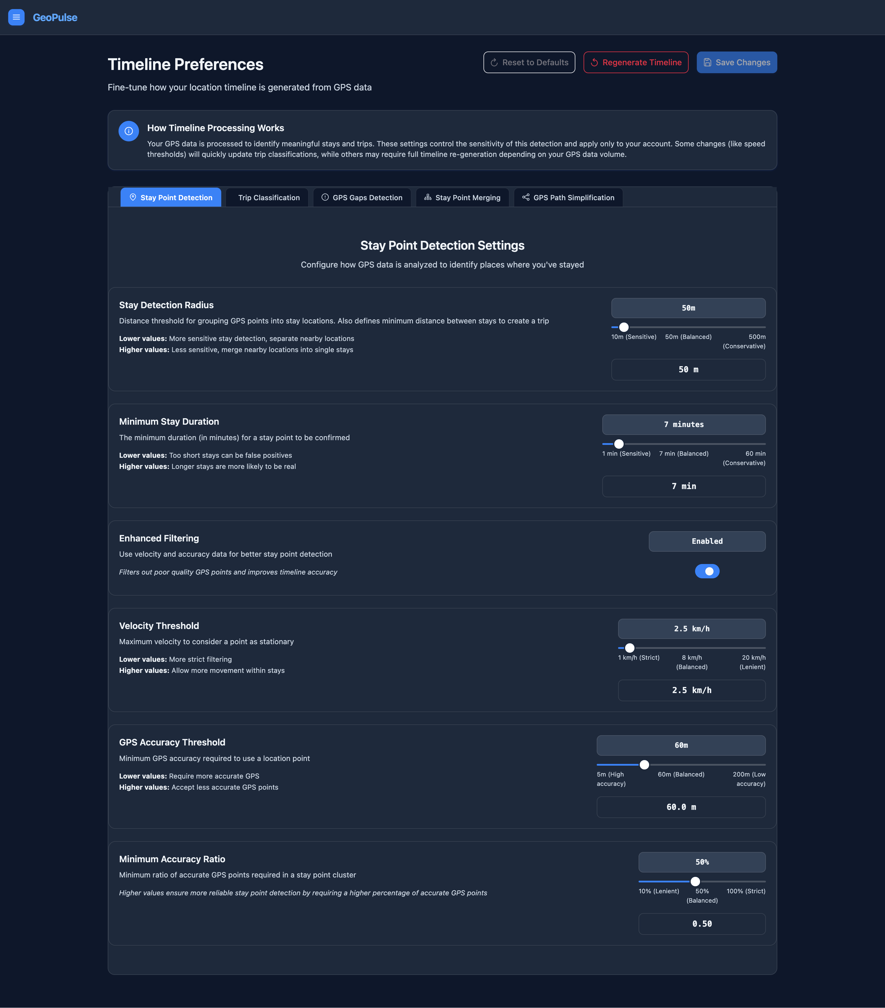 Timeline Preferences