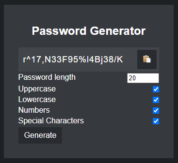 20 character long password