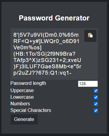128 character long password