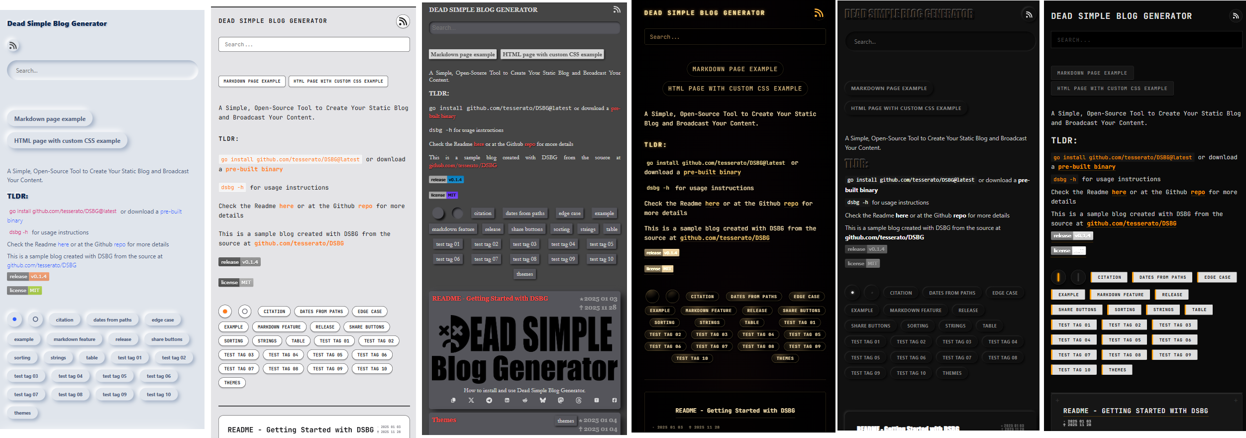 Dead Simple Blog Generator (DSBG) v0.1.6 release