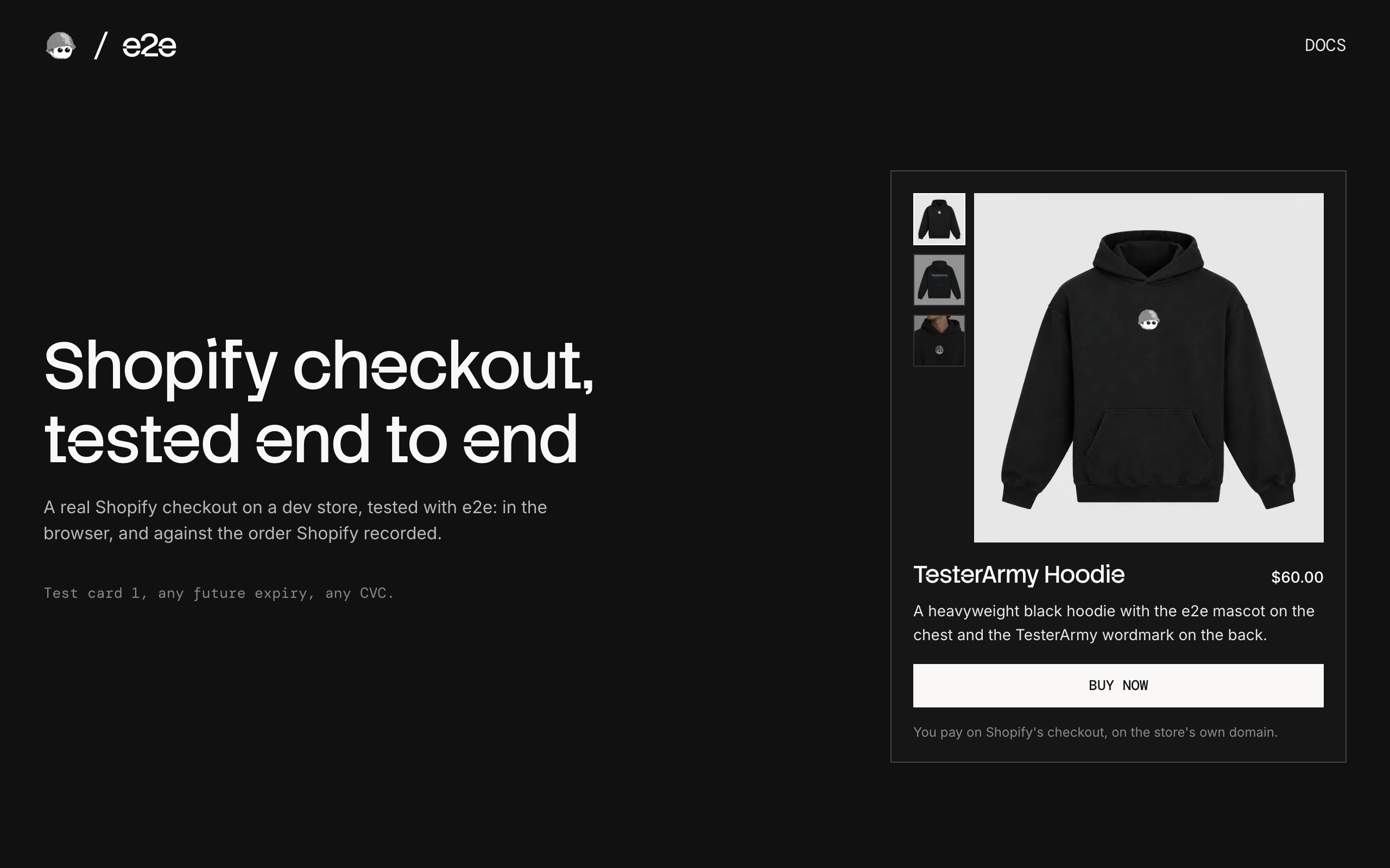 Product card with photos, a price, and a Buy now button