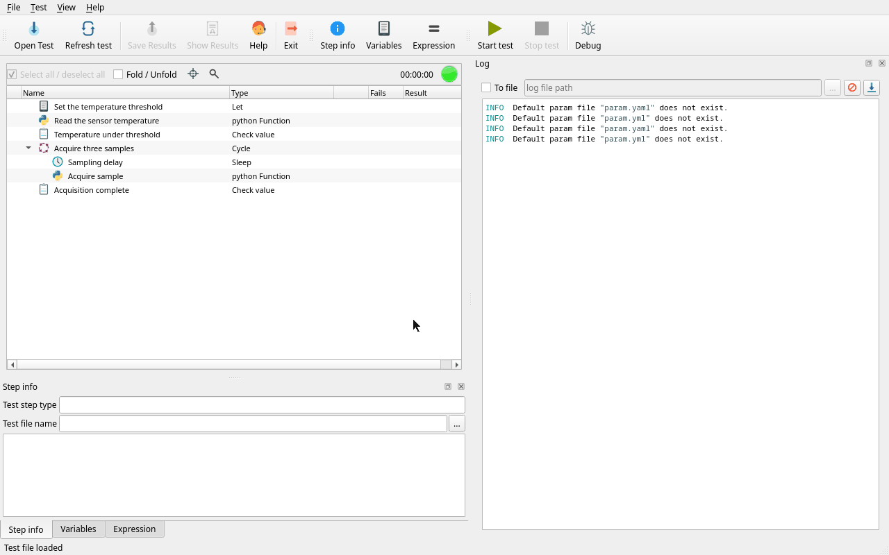 testium running a test session