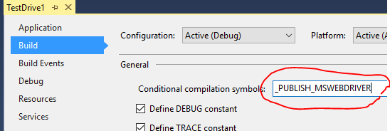 define _PUBLISH_MSWEBDRIVER compilation symbol