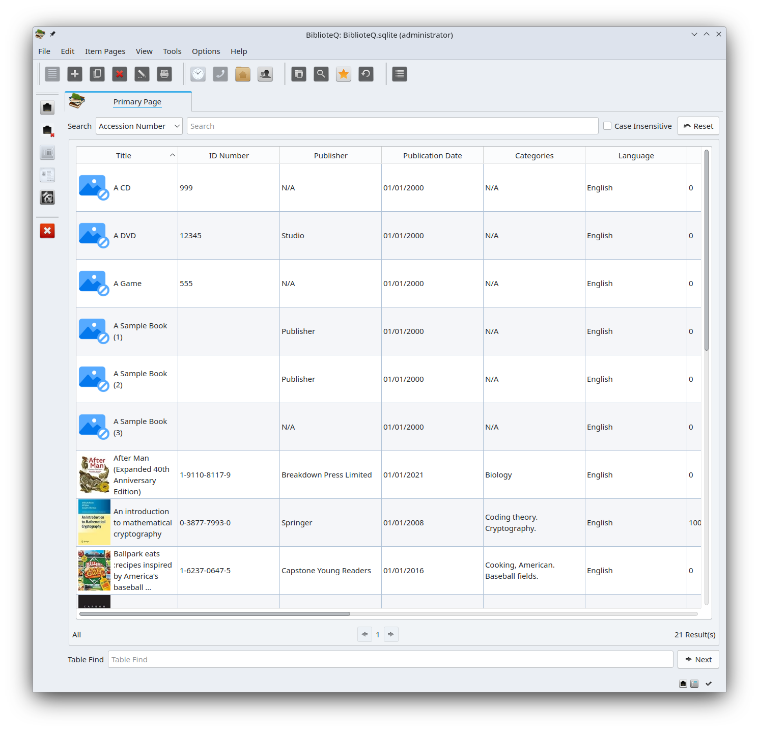 BiblioteQ Linux