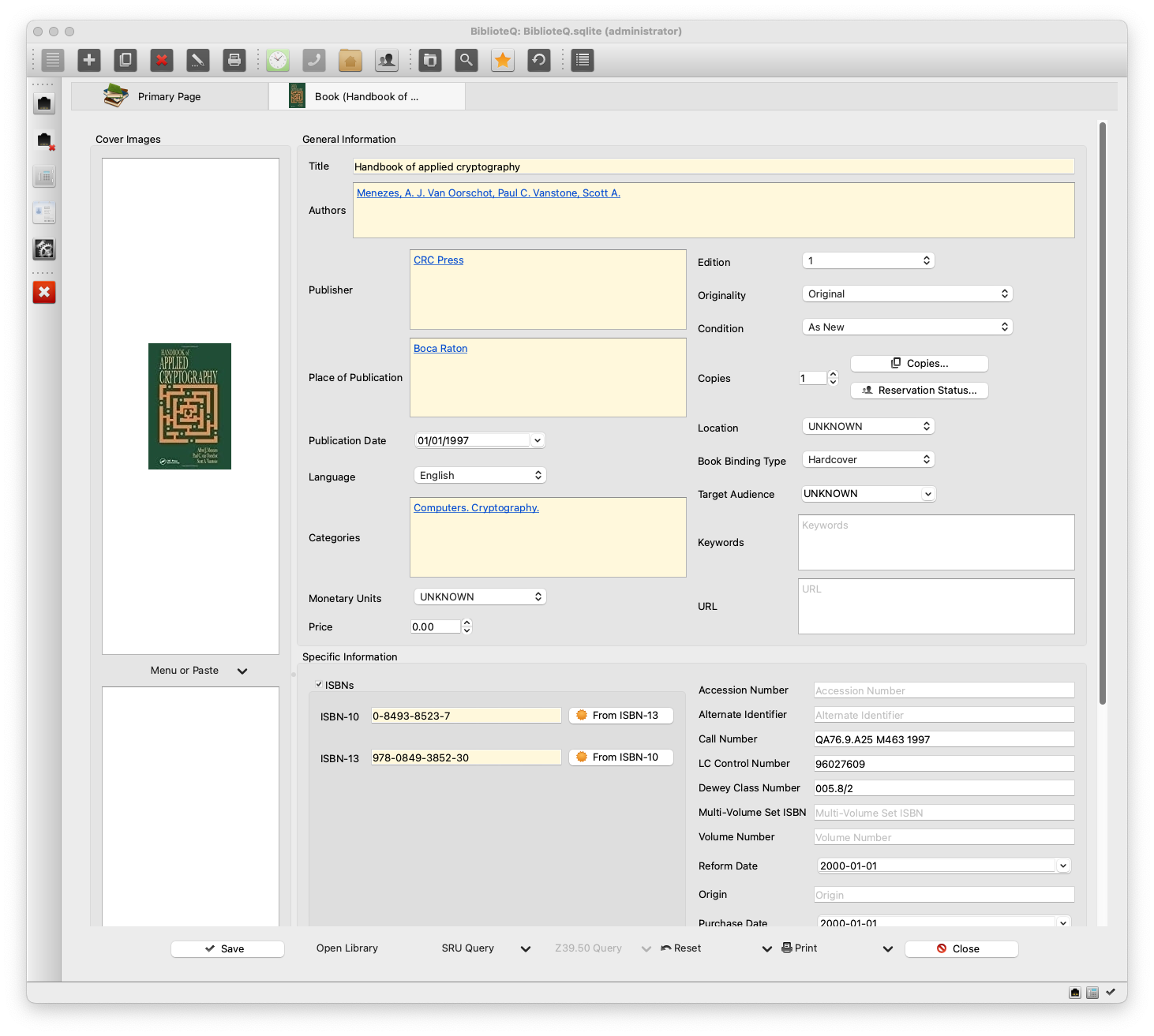 BiblioteQ MacOS